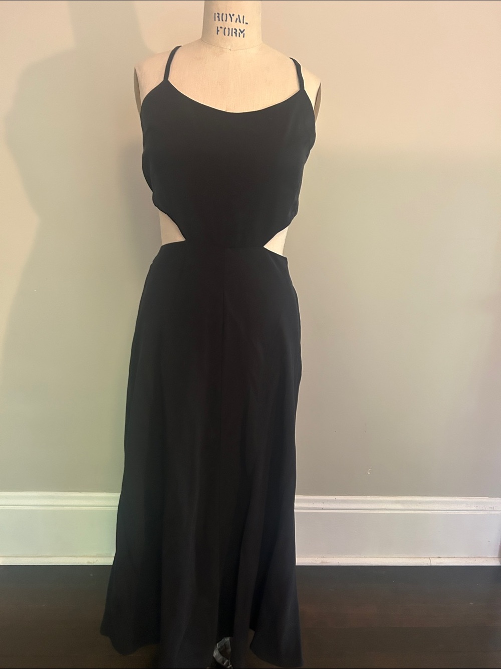 Apiece Apart Black Cutout Spaghetti-Strap Maxi Dress